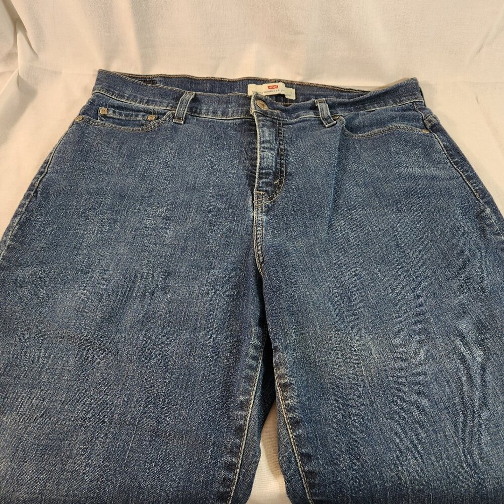 Levi's 512 Perfectly Slimming Boot Cut Jeans Women's 34 x 29 Navy Blue High Rise